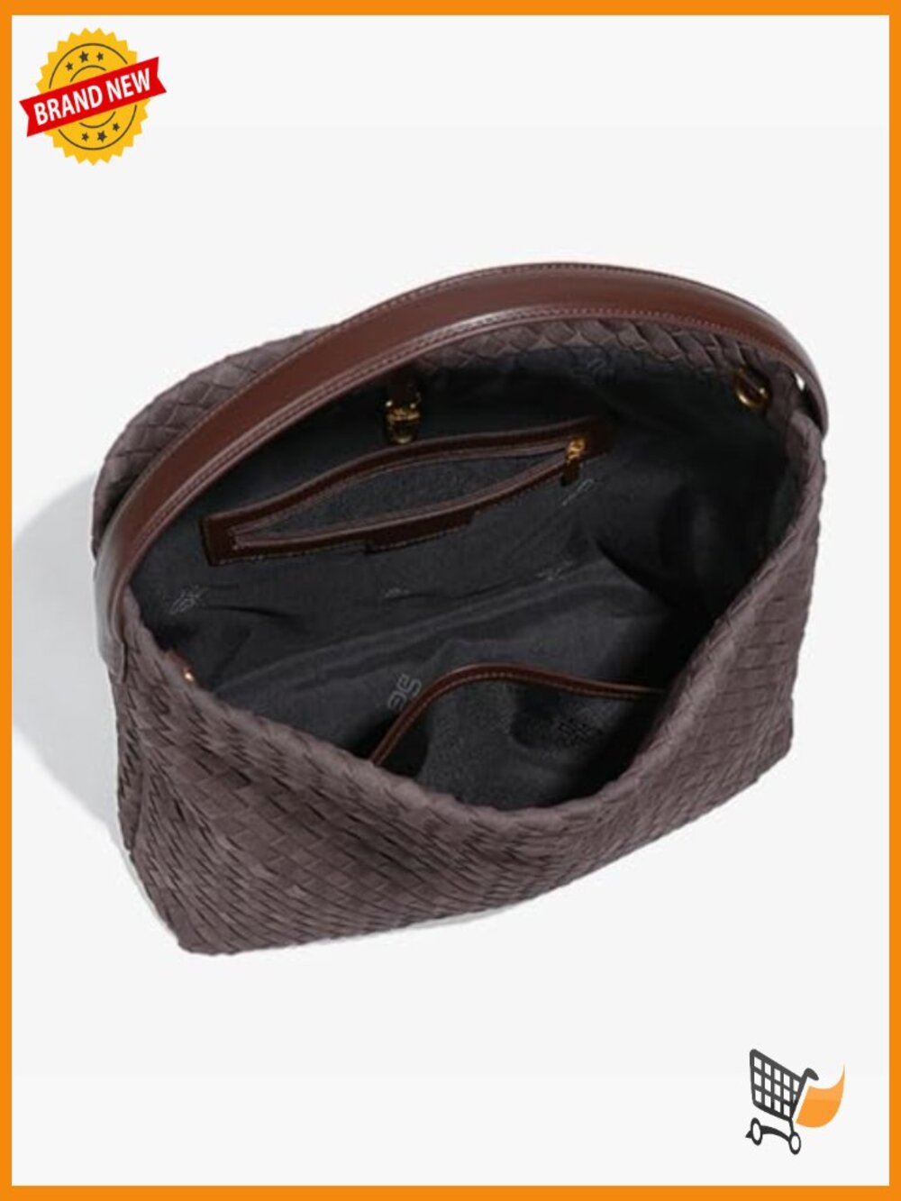 Woven Slouchy Suede Hobo Tote Bag Shoulder Purse Crossbody - Picture 3 of 7